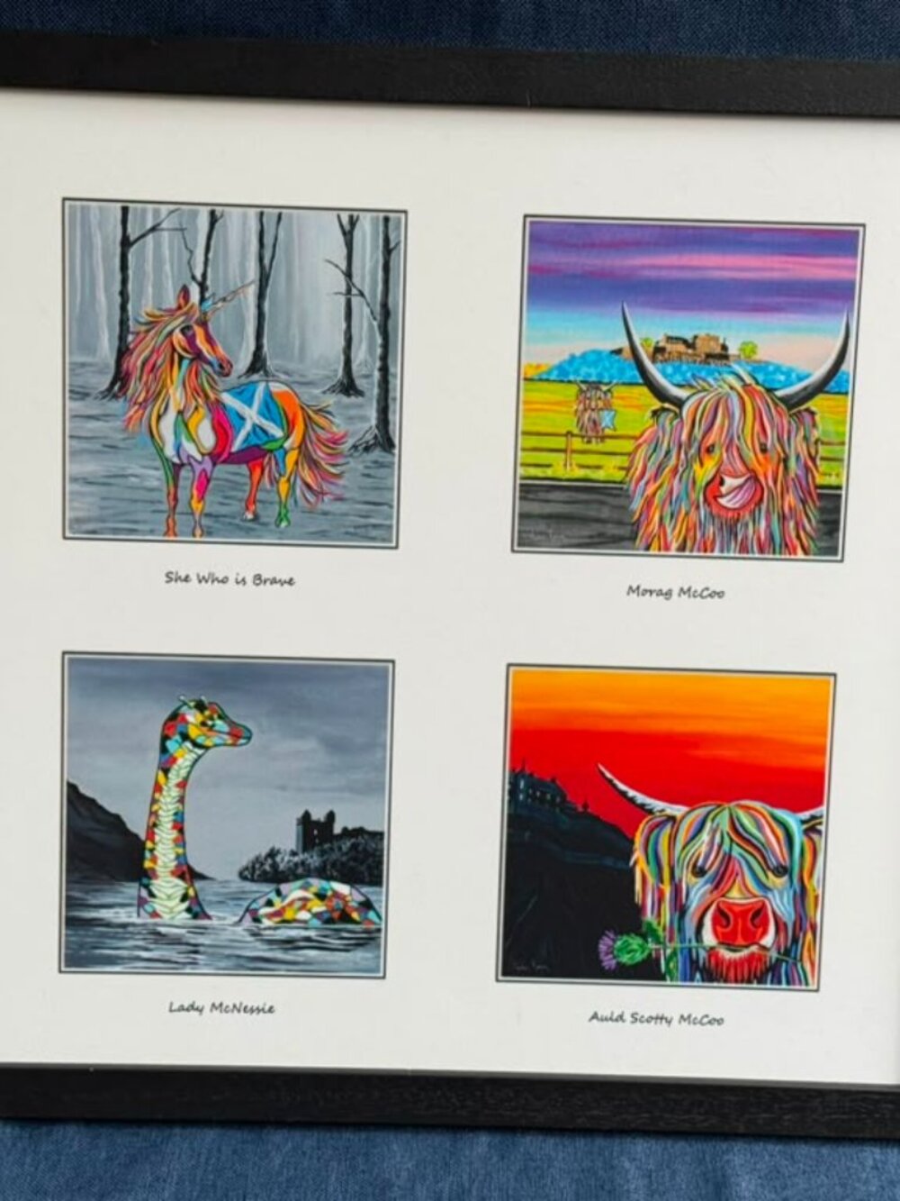 Steven Brown Official Quad Framed Print Scottish Treasures McCoo 17x17 ✨🐄